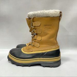 Sorel Caribou Snow Brown Leather Boots Women’s 10